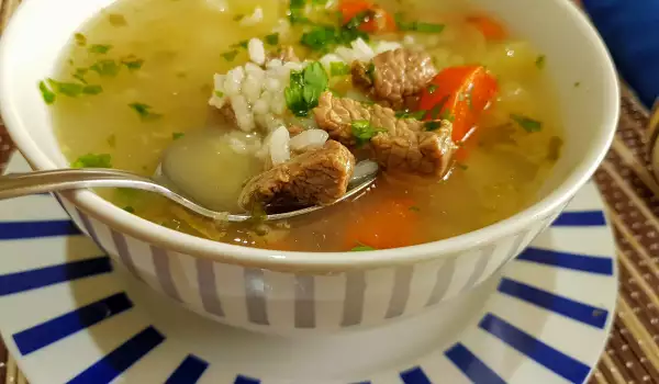 Мой телячий суп с рисом