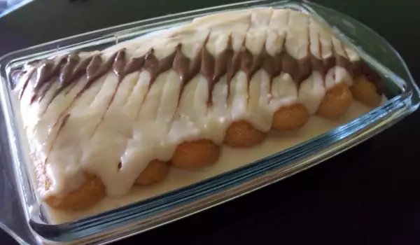 Торт с домашним кремом и печеньем Дамские пальчики