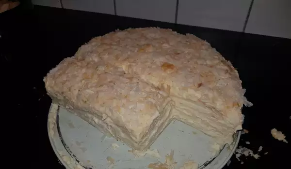 Торт Наполеон со слоеным тестом