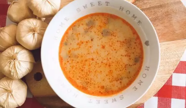 Вегетарианский суп из рубца с грибами
