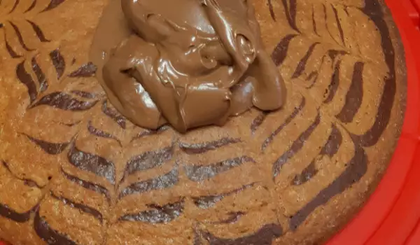 Шоколадный кекс Зебра с глазурью