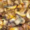 Куриная печень с пивом и овощами