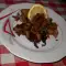 Куриная печень с зеленым луком и шампиньонами