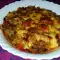 Куриная печень с овощами и сыром