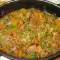 Куриная печень с морковью, луком и сладким перцем
