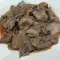 Куриная печень с грибами и луком