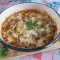 Свиные кусочки с грибами и сыром