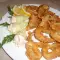 Жареные кальмары с кукурузными хлопьями