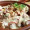 Молочный салат с густым молоком и запеченным перцем
