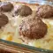 Фрикадельки с картофелем, сливками и плавленым сырком в духовке