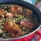 Запеченная ягнятина с рисом и шпинатом