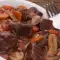 Рулька с картофелем и грибами в духовке