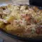 Курица с картофелем, грибами и сметаной