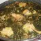 Курица с рисом, шпинатом и грибами