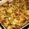 Куриная печень с грибами, перцами и майонезом