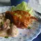 Куриные отбивные с грибным соусом и сыром