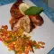 Куриные рулетики с плавленым сыром и пестрой начинкой