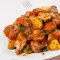 Свинина с картофелем, грибами и морковью