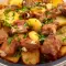 Запеченные ребрышки с картошкой