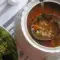 Сытный рыбный суп с рисом, репчатым луком и сладким перцем
