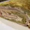 Кабачковый рулет со сливочным сыром, ветчиной и сыром гауда
