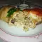 Блинчики с куриным филе, грибами и сыром