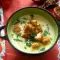Картофельный крем-суп с плавленым сыром и крутонами