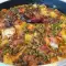 Свинина с картошкой и зеленым горошком в духовке