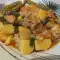 Свинина с рисом и картошкой по-деревенски