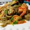 Тальятелле с морепродуктами и сливками