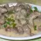 Желудочки с грибным соусом с чесноком