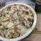 Запеканка с куриным филе, овощами, грибами, плавленым сыром и сметаной
