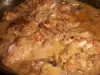Куриная печень с пивом и грибами в духовке