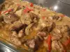 Куриная печень в жаропрочной форме