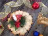 Рождественский венок из печенья для украшения