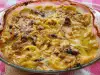 Легкая мусака с кабачками, баклажанами и картофелем