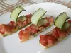Кабачки в духовке с сосисками и помидорами