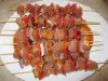 Маринованный куриный шашлык с овощами