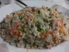 Рис по-китайски с ветчиной и грибами