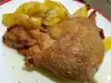 Мясо утки с грушами и картошкой