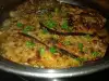 Баклажаны с мясным фаршем и рисом в духовке