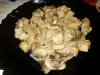 Куриное филе с луком и грибами