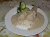 Курица с молочным соусом и белым рисом