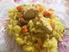 Курица с рисом и морковью в духовке