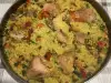 Куриное мясо с рисом и замороженными овощами