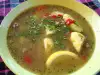 Куриный суп с желудочками и сердечками