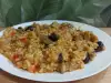 Блюдо с рисом и стерилизованными грибами