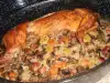Фаршированный маринованный кролик с рисом и овощами