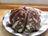 Сладкая колбаска из шоколада и печенья
