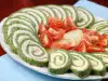 Шпинатный рулет с ветчиной и сливочным сыром
